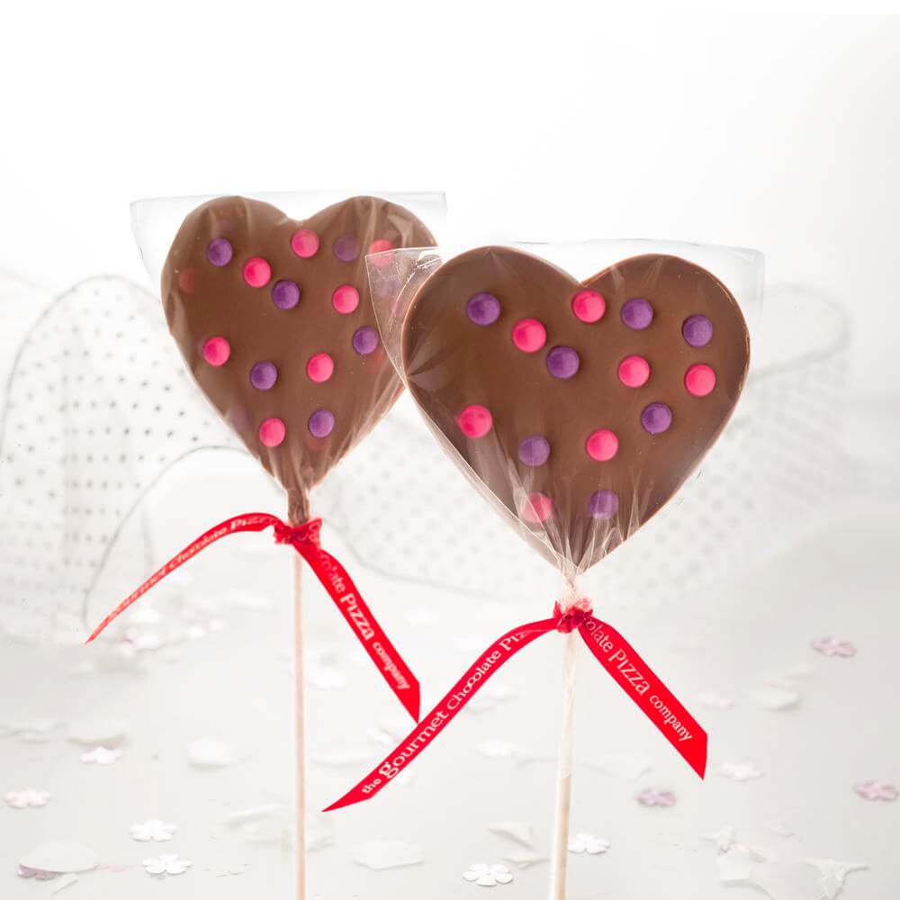 Heart shaped chocolate lollipop